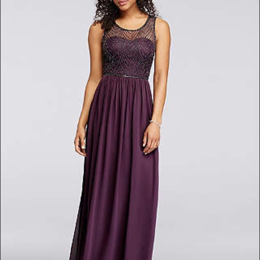David’s Bridal plum formal dress